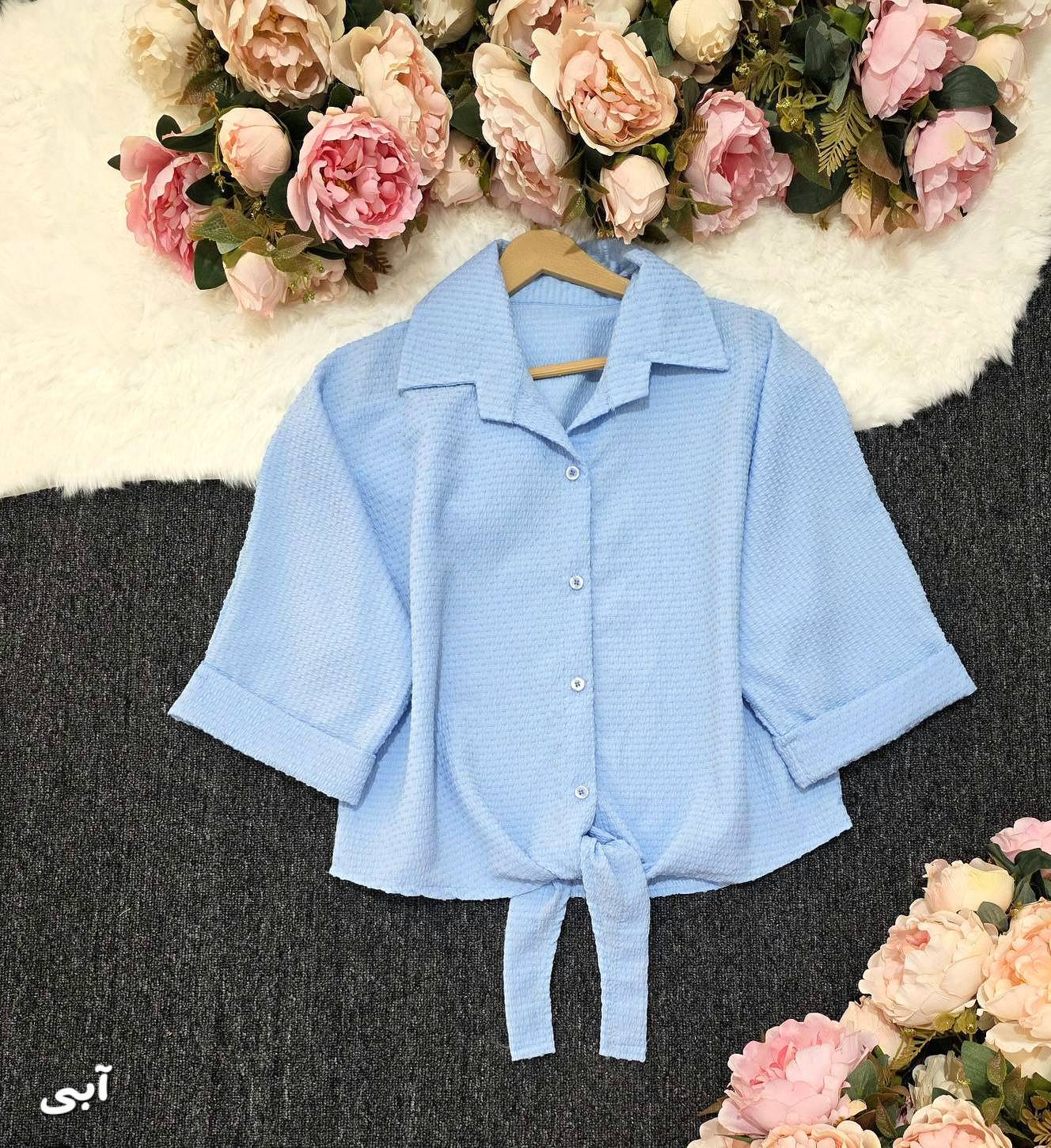 شومیز گره ای آنیسا زیبا وجذاب تنخور عالی در رنگبندی 🎀 🎀 کد ۱۱۹۱۳ مدلند