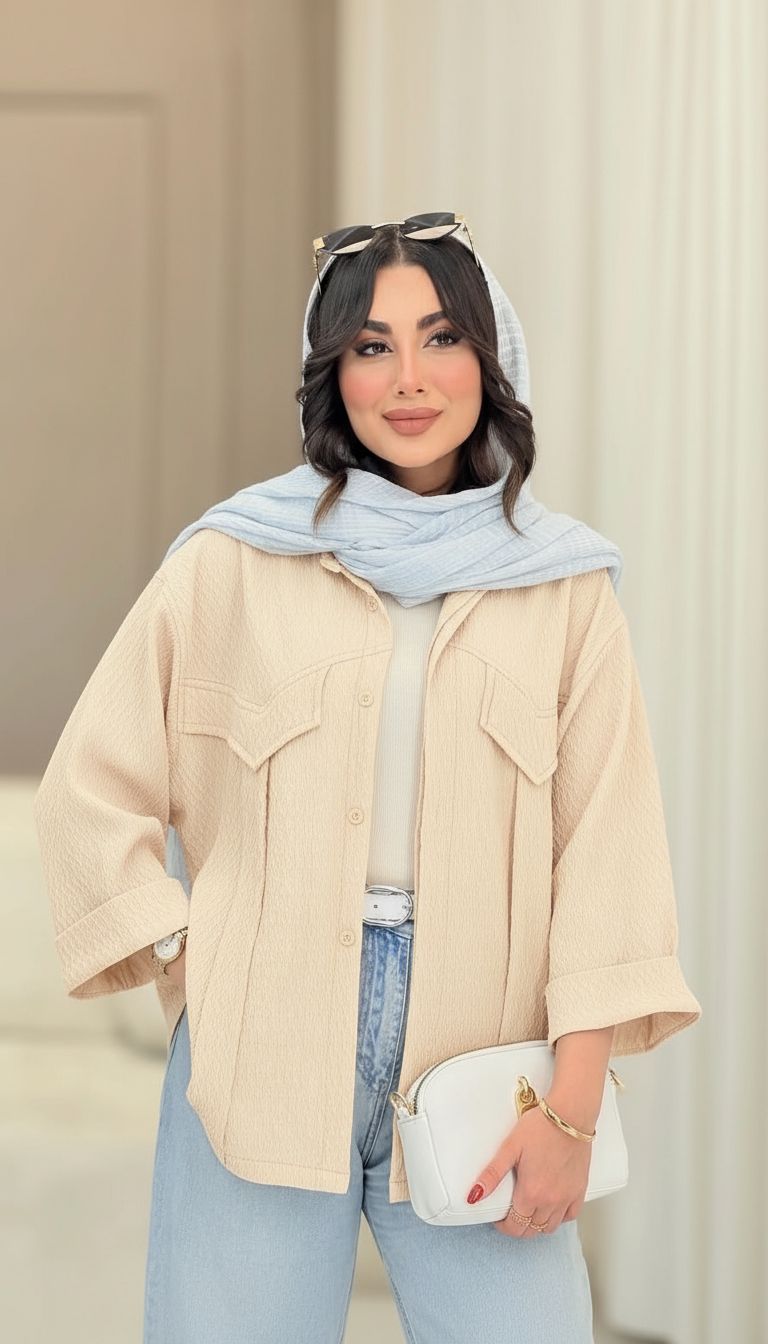 شومیز باکسی جذاب و زیبا در رنگ بندی زیبا کد 11891 تتیس