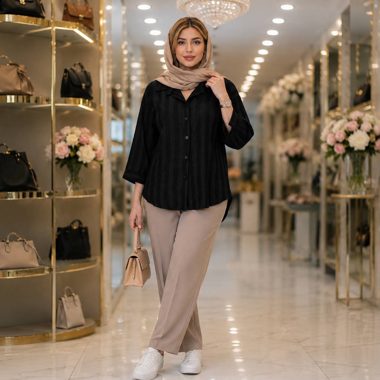 شومیز شانتون گازوئیلی جذاب در رنگ بندی کد995بیبی