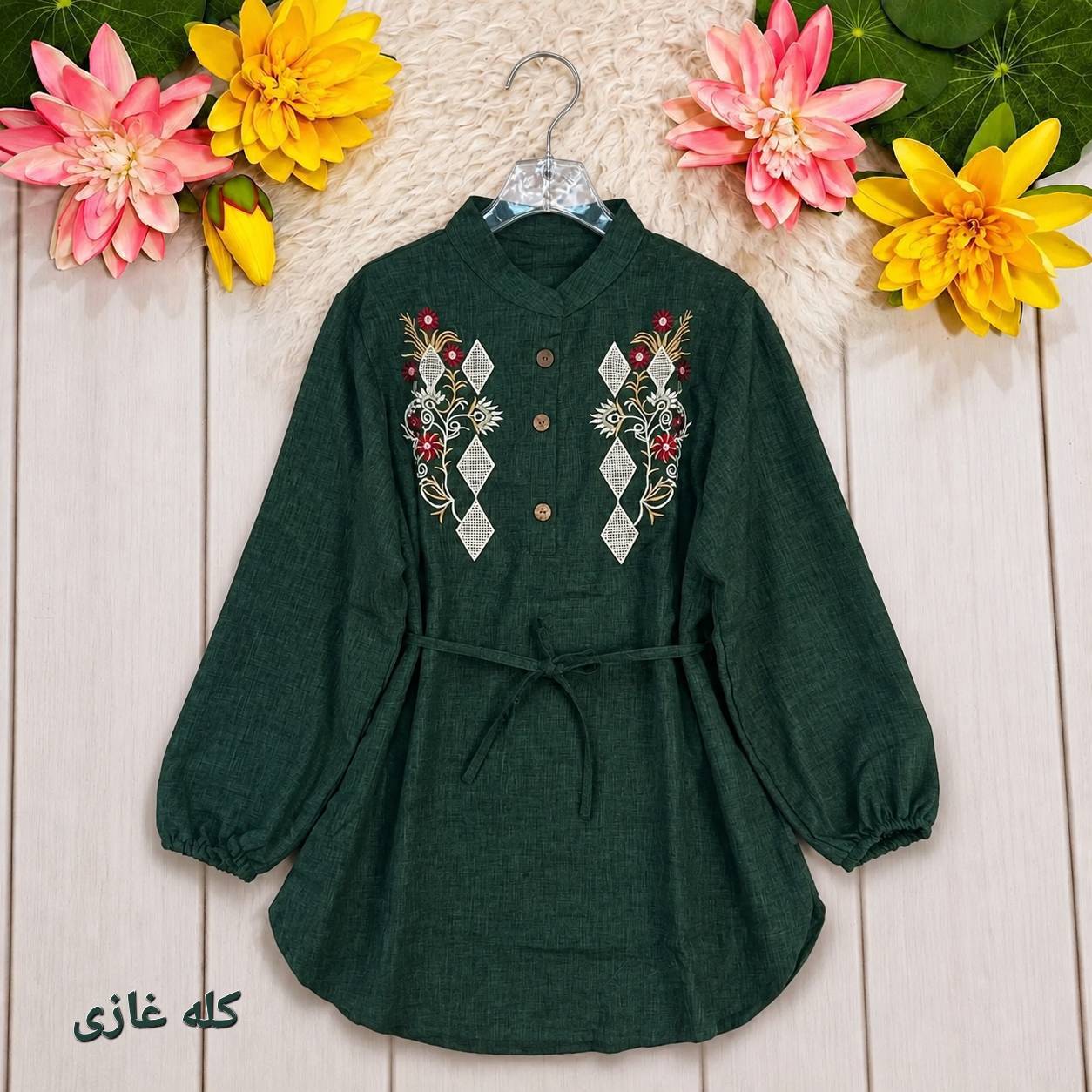 شومیز مانتویی سبک و خنک در رنگ بندی با کیفیت عالی کد997 بیبی