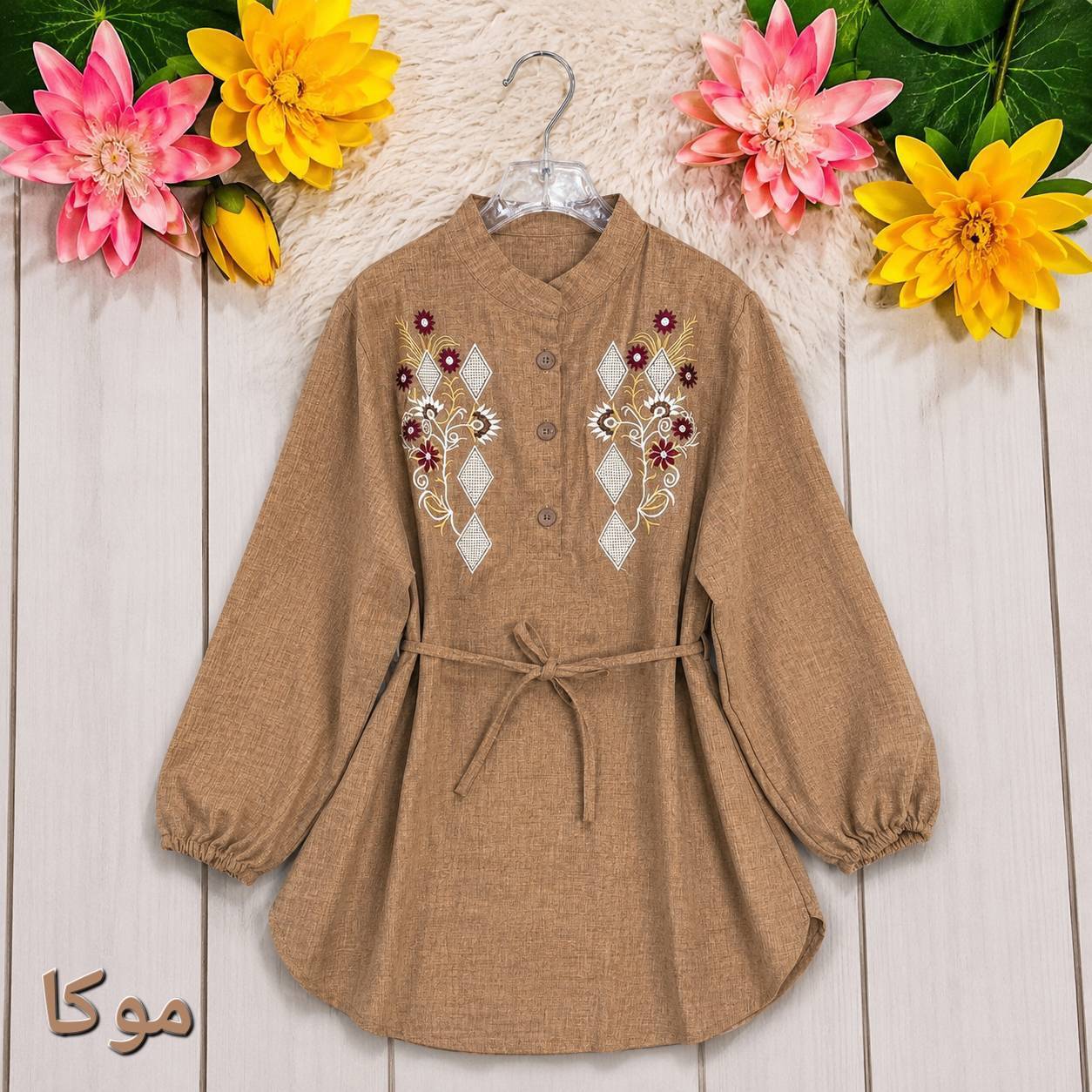 شومیز مانتویی سبک و خنک در رنگ بندی با کیفیت عالی کد997 بیبی