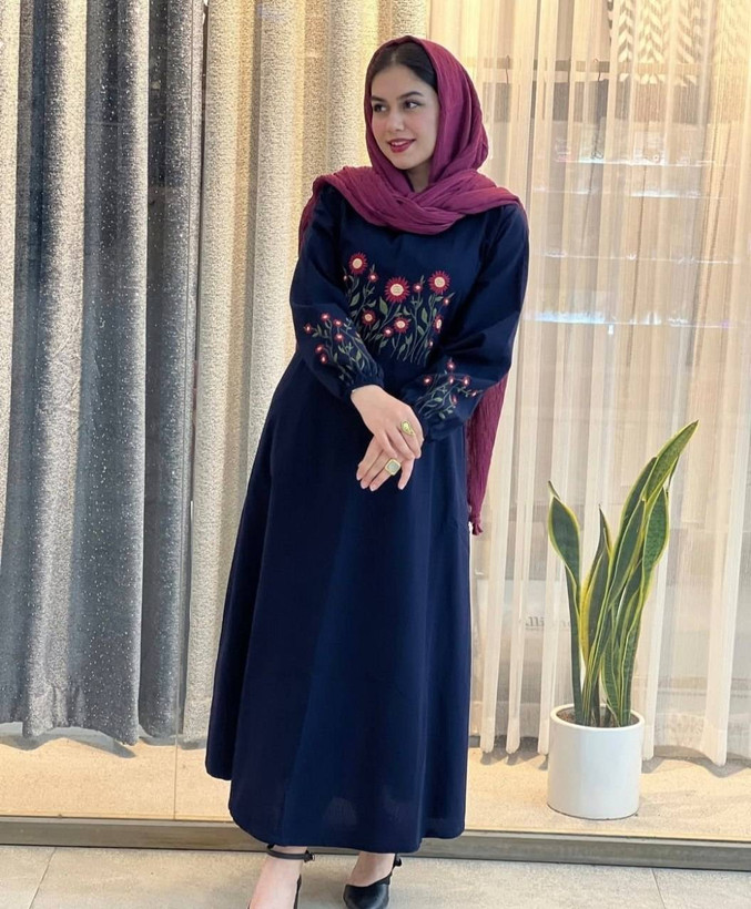 کفتان بلند گلدوزی آروشا بابوس اعلا در رنگ بندی کد 5839 والیا