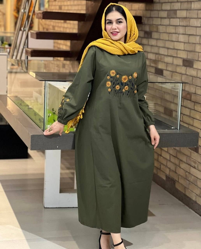 کفتان بلند گلدوزی آروشا بابوس اعلا در رنگ بندی کد 5839 والیا