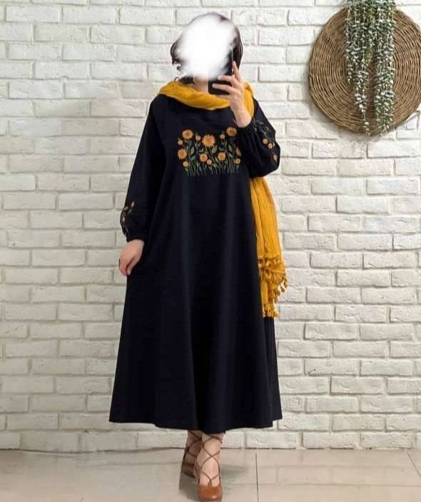 کفتان بلند گلدوزی آروشا بابوس اعلا در رنگ بندی کد 5839 والیا