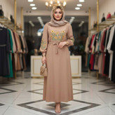 کفتان بلند گلدوزی آروشا بابوس اعلا در رنگ بندی کد 5839 والیا