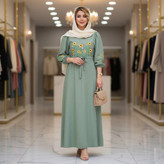 کفتان بلند گلدوزی آروشا بابوس اعلا در رنگ بندی کد 5839 والیا