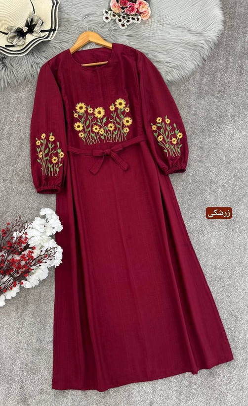 کفتان بلند گلدوزی آروشا بابوس اعلا در رنگ بندی کد 5839 والیا