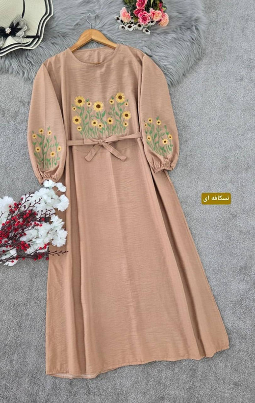 کفتان بلند گلدوزی آروشا بابوس اعلا در رنگ بندی کد 5839 والیا