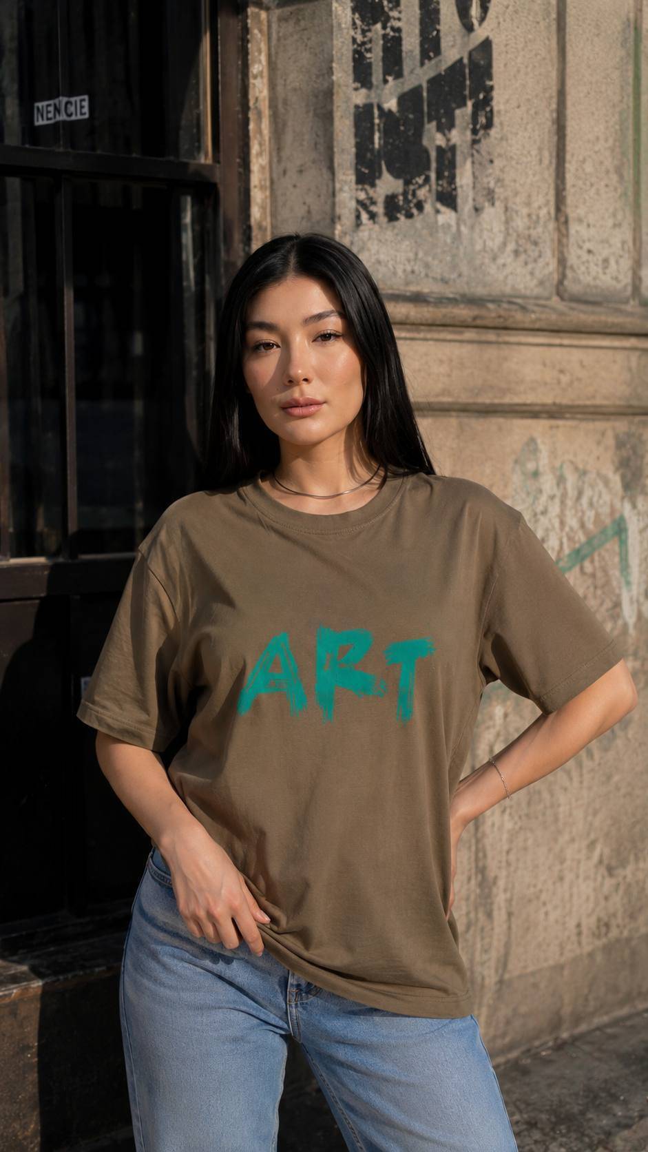 تیشرت باکسی ART زیبا وشیک دوخت مزونی تنخور عالی در رنگبندی 🎀 🎀 کد ۲۰۹۸۱ مدلند