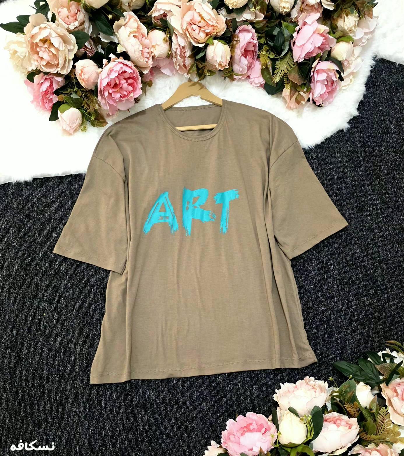 تیشرت باکسی ART زیبا وشیک دوخت مزونی تنخور عالی در رنگبندی 🎀 🎀 کد ۲۰۹۸۱ مدلند