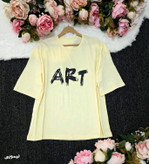 تیشرت باکسی ART زیبا وشیک دوخت مزونی تنخور عالی در رنگبندی 🎀 🎀 کد ۲۰۹۸۱ مدلند