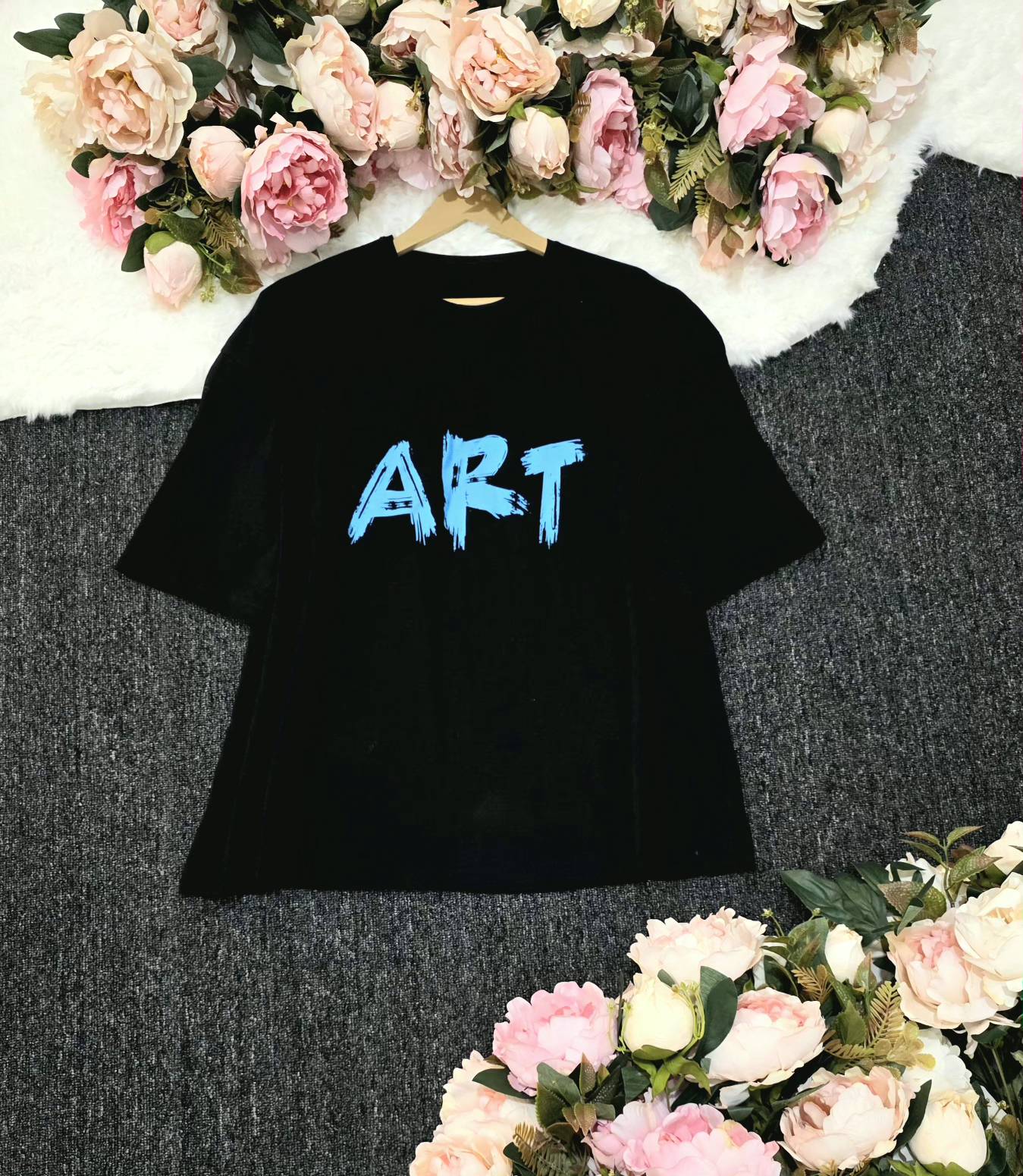 تیشرت باکسی ART زیبا وشیک دوخت مزونی تنخور عالی در رنگبندی 🎀 🎀 کد ۲۰۹۸۱ مدلند