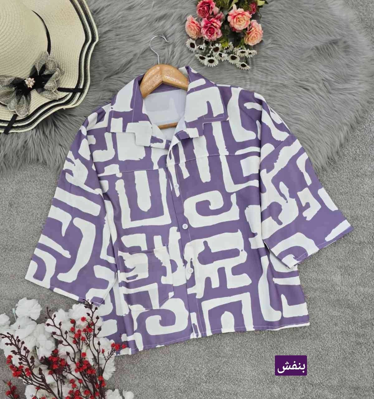 شومیز باکسی طرحدار تنخور شیک و رنگ بندی زیبا ❤️🎀کد18019 کلار