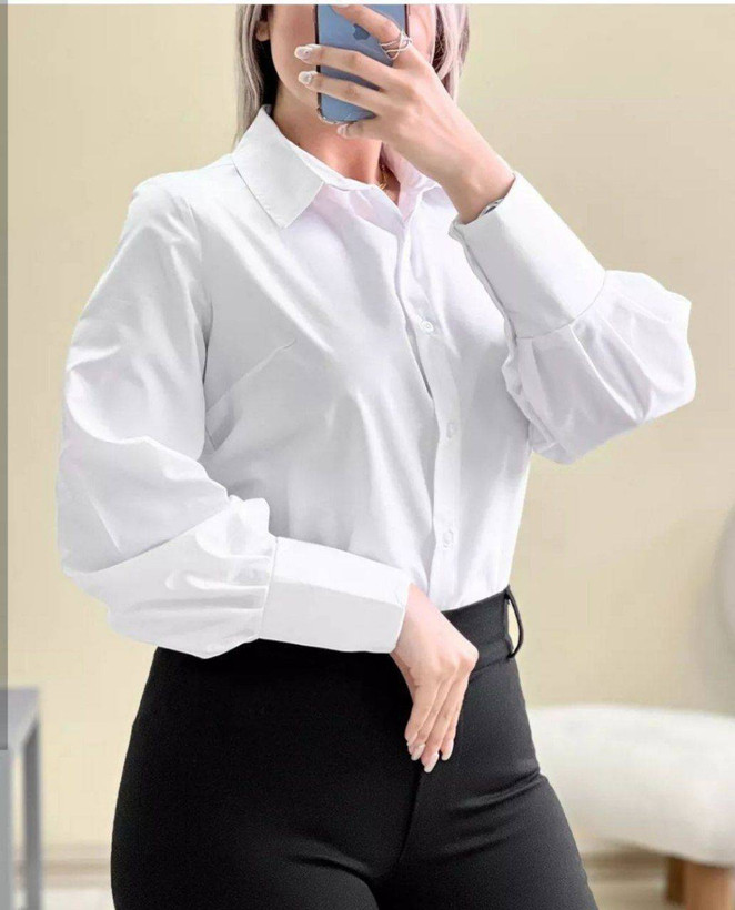شومیز تکی سفید تترون درجه یک تنخور عالی تکرنگ 🥰 🥰 کد ۳۶۴۶ جزیره