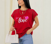 تیشرت باکسی نگینی با طرح love با دوخت تضمینی😎👌🏻کد20947 سارین