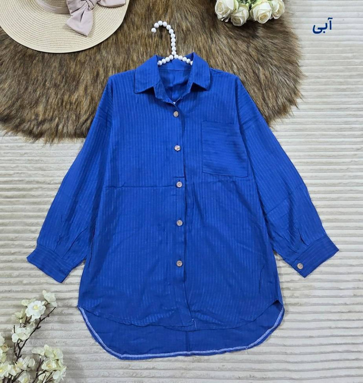 شومیز مانتویی خاتون با طرح راه راه 🥰♥️کد 16815 سارین