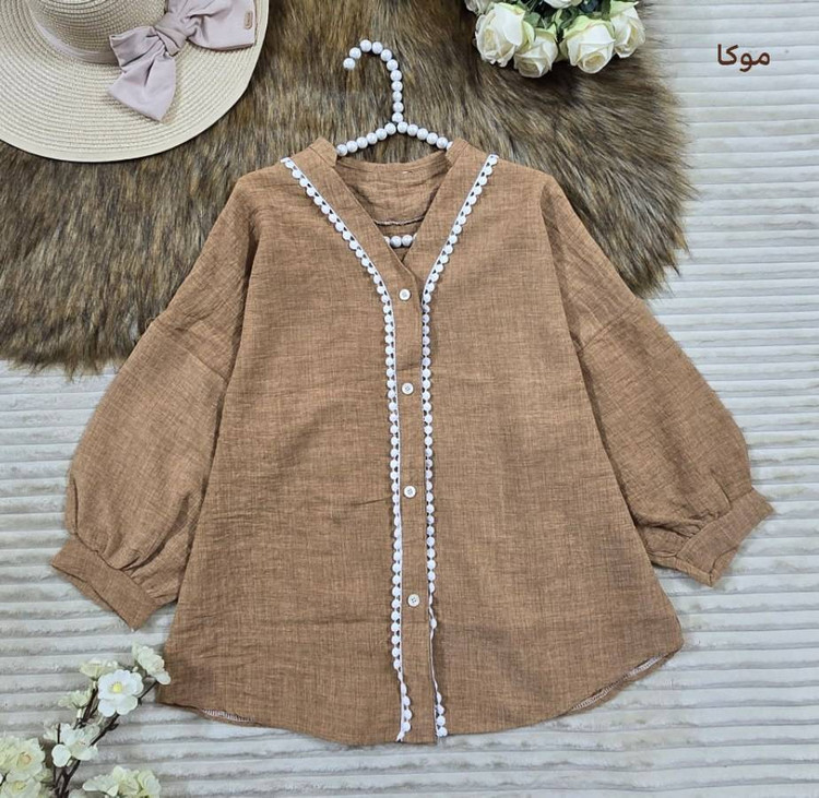 شومیز مانتویی دیار شانتون اعلا🤩👌🏻کد 12712 سارین