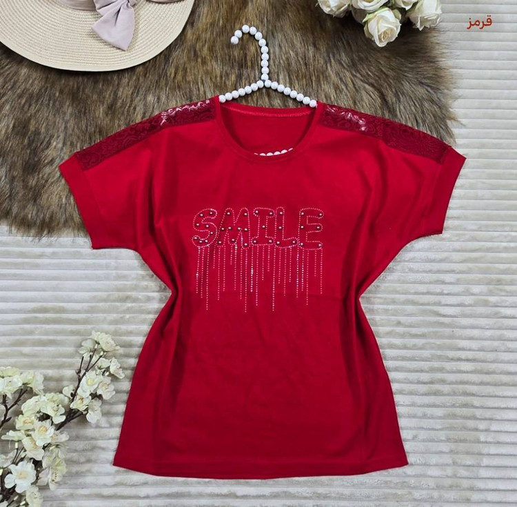 شومیز باکسی نگینی smile در رنگبندی🥰👌🏻کد 18092 سارین