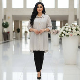 شومیز مانتویی صبا با تنخور شیک🥰💕🌸کد 14079 آرات