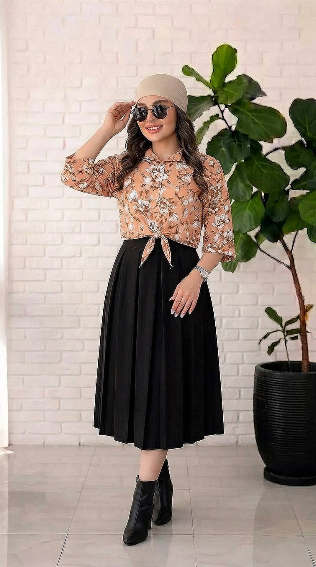 شومیز دامن وانیک تنخور زیبا و رنگ بندی شیک 🎀❤️کد 21055 ماه بانو
