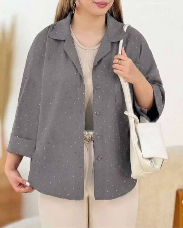 شومیز نگینی چکاوک در رنگ بندی زیبا و شیک 🎀🥰کد21044 کلار