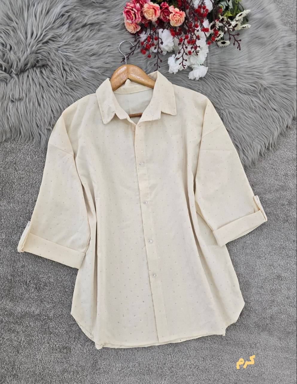 شومیز نگینی چکاوک در رنگ بندی زیبا و شیک 🎀🥰کد21044 کلار