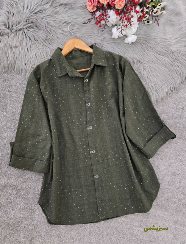 شومیز نگینی چکاوک در رنگ بندی زیبا و شیک 🎀🥰کد21044 کلار