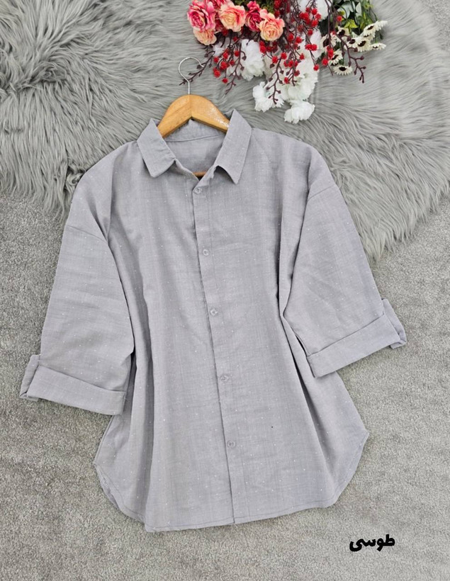شومیز نگینی چکاوک در رنگ بندی زیبا و شیک 🎀🥰کد21044 کلار
