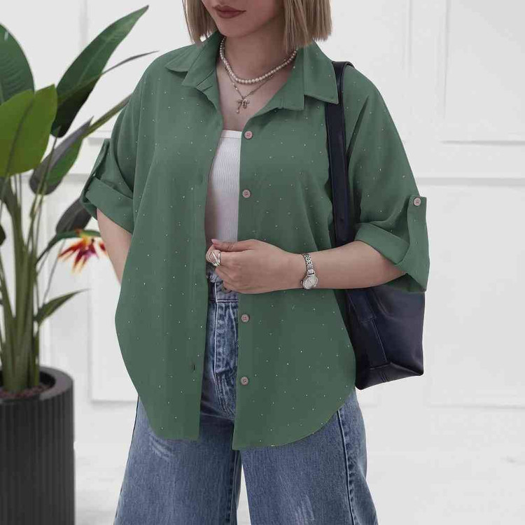 شومیز نگینی چکاوک در رنگ بندی زیبا و شیک 🎀🥰کد21044 کلار