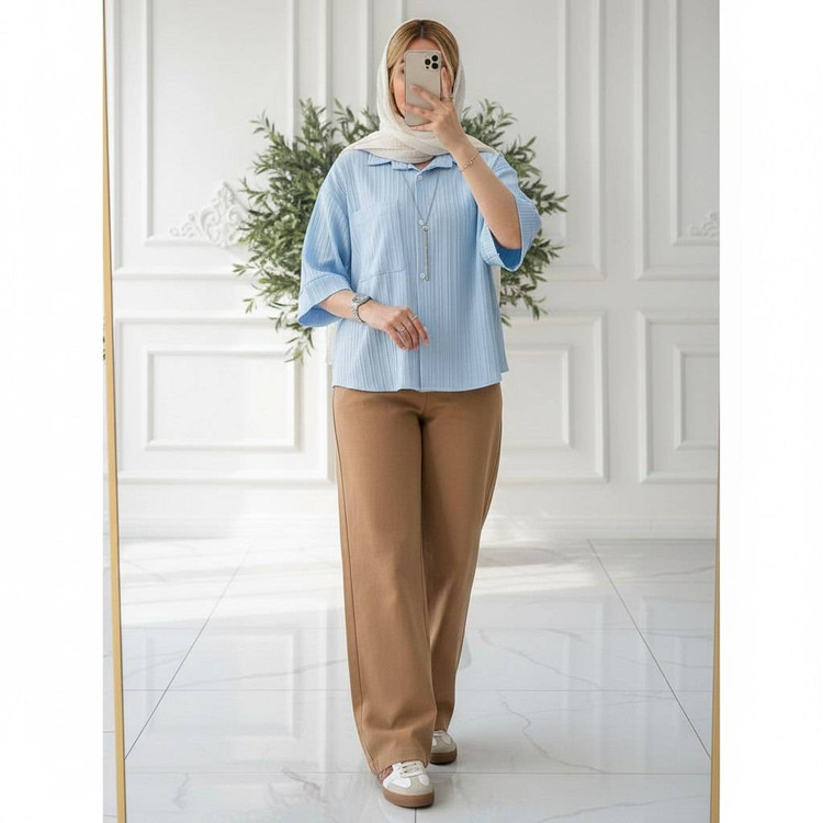 شومیز مانتویی باکسی لاویا کیفیت عالی ✅😍ساتین