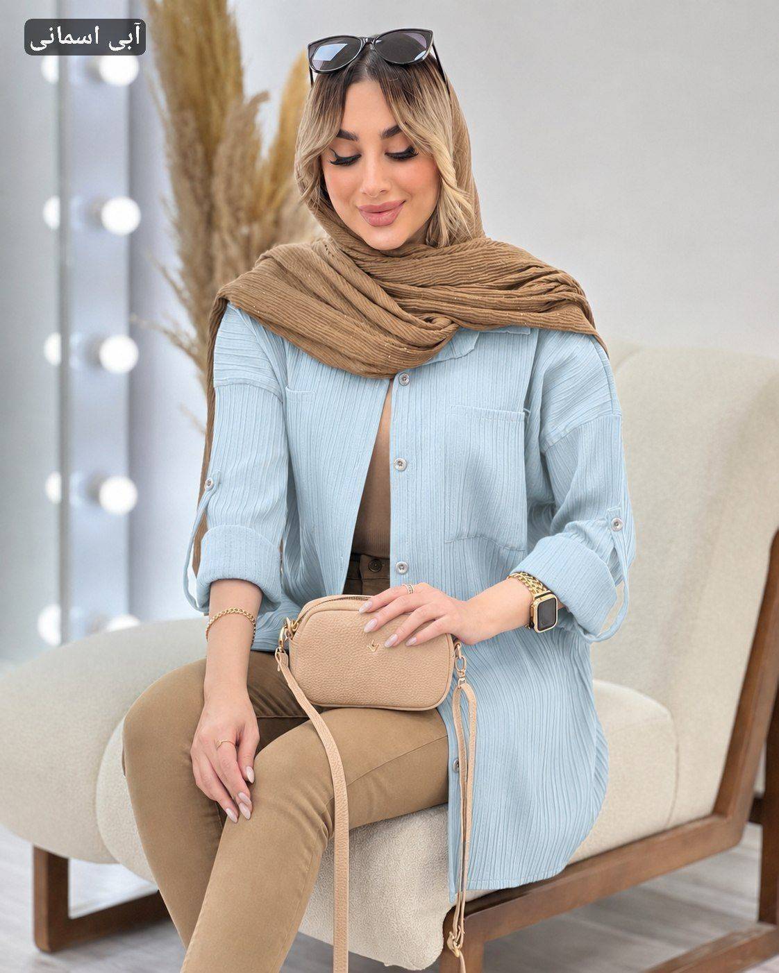 شومیز مانتویی نیکا با کیفیت عالی در رنگ بندی کد 100761 ارغوان