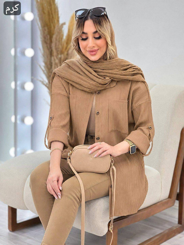 شومیز مانتویی نیکا با کیفیت عالی در رنگ بندی کد 100761 ارغوان