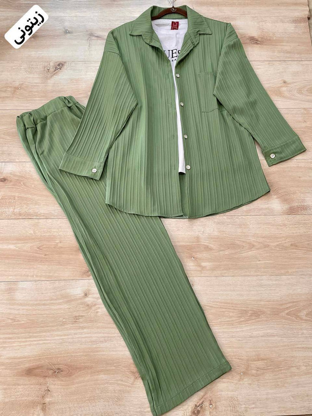 ست شومیز و شلوار ارغوان با کیفیت عالی تک رنگ سدری کد100762 ارغوان