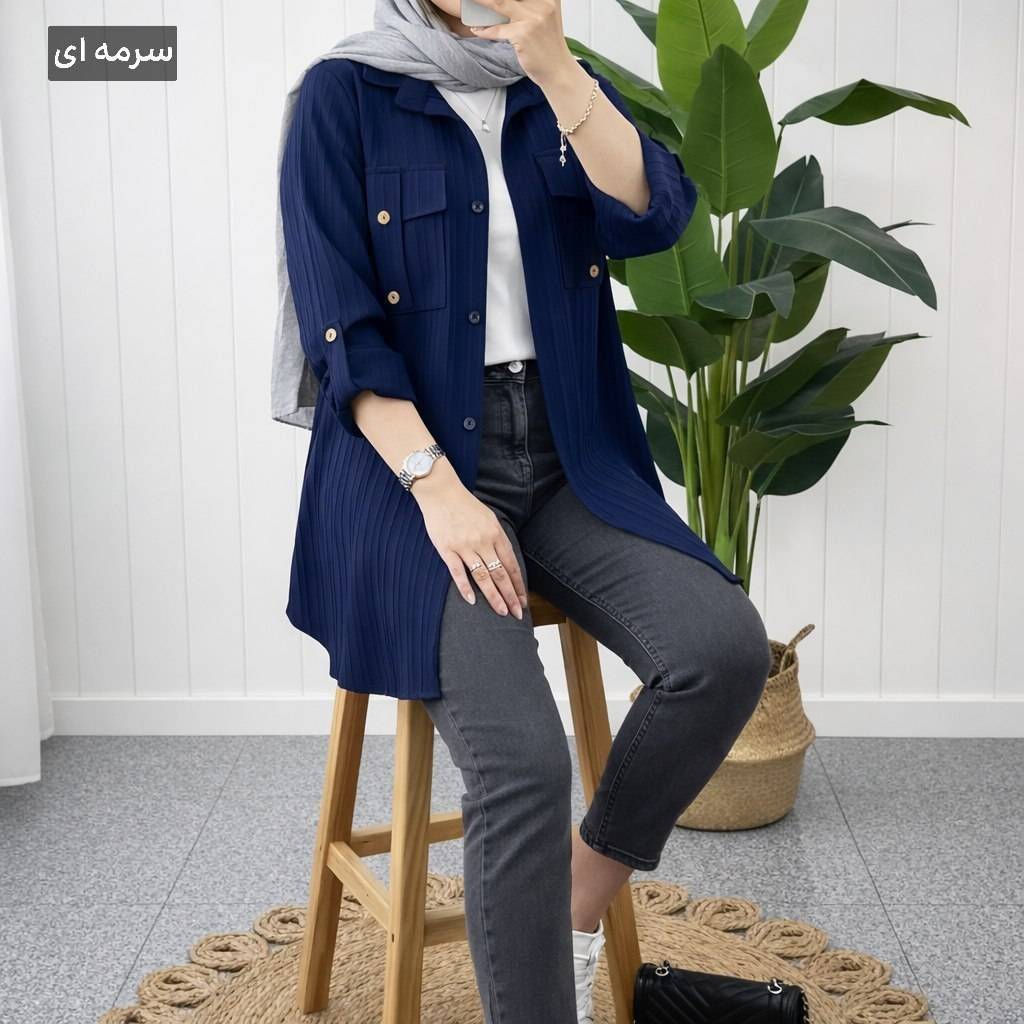 شومیز جیب صلیبی با کیفیت عالی در رنگ بندی کد 100770 ارغوان