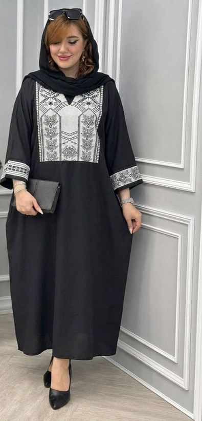 عبایی آلکا داکرون خرجکار سوزن دوزی اعلا کد 16864 الیشکا