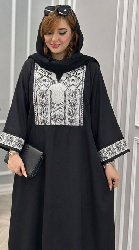 عبایی آلکا داکرون خرجکار سوزن دوزی اعلا کد 16864 الیشکا