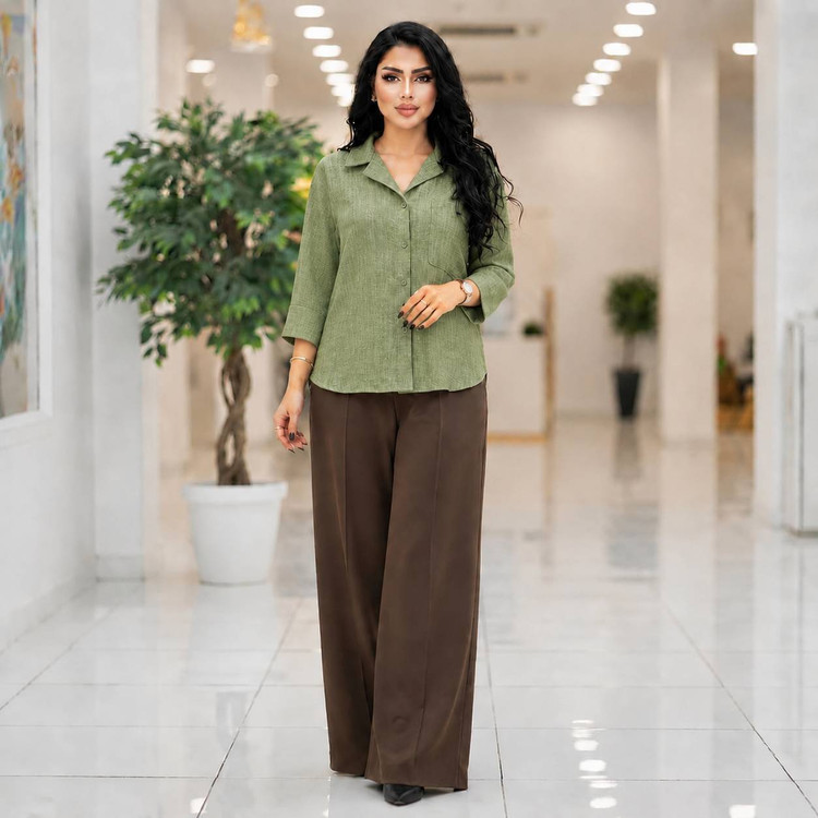 شومیز باکسی جذاب در دو رنگ زیبا کد 1002 بیبی