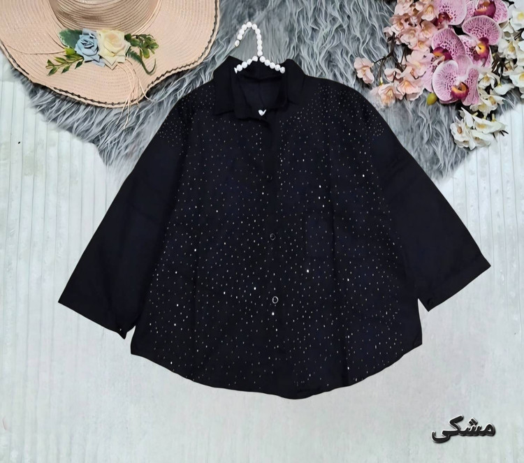 شومیز جلو نگینی جذاب در رنگ بندی کد 75990 تارا