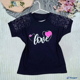 تیشرت باکسی نگینیLOVE در رنگ بندی کد 75991 تارا