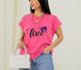 تیشرت باکسی نگینیLOVE در رنگ بندی کد 75991 تارا
