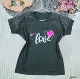 تیشرت باکسی نگینیLOVE در رنگ بندی کد 75991 تارا