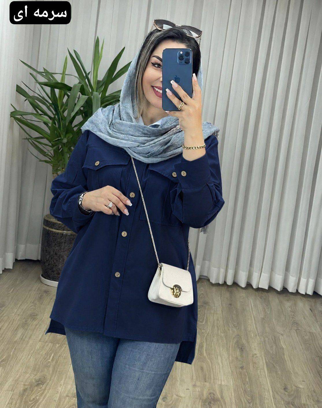 شومیز مانتویی روبی کتان لنین نچرال در رنگ بندی کد 21083 شایسته