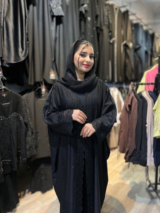 مانتو عبایی جواهر نگین کاری شده😍💎✨کد 449 حدیث