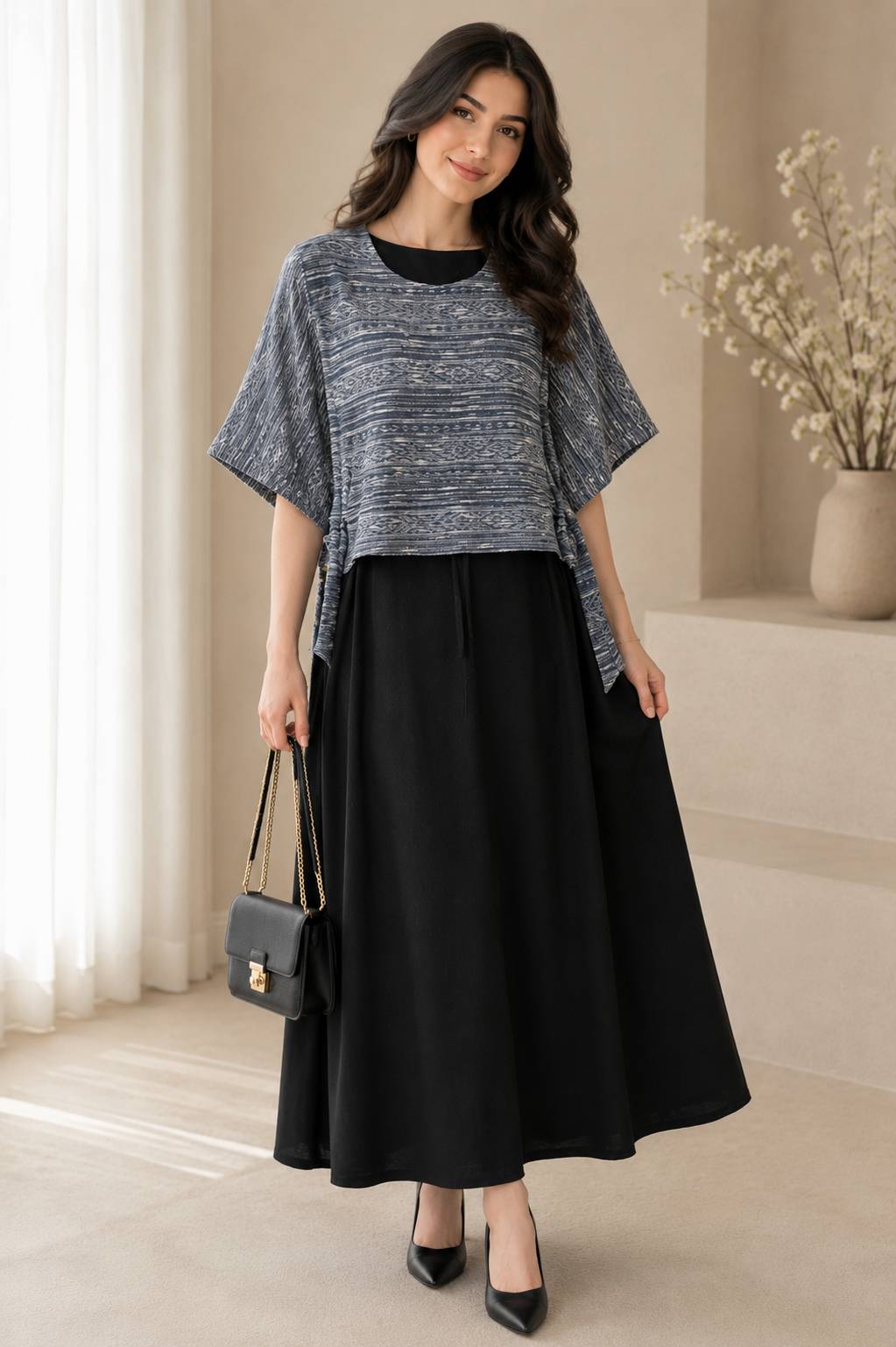 سارافون و رویه کیمونویی زیبا وشیک تنخور عالی در رنگبندی 🎀 🎀 کد ۲۱۰۹۵ فاروین