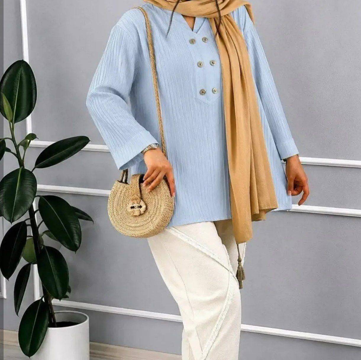 تونیک شش دکمه زیبا و شیک تنخور عالی در رنگبندی 🎀 🎀 کد ۲۱۰۵۲ لیدی