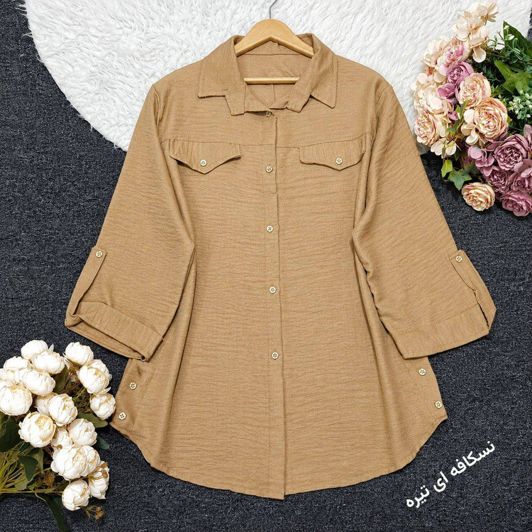 شومیز مانتویی بغل دکمه شانتون ۱۴۲ زیبا وشیک تنخور عالی 🎀 🎀۴۶۴۶ لیدی