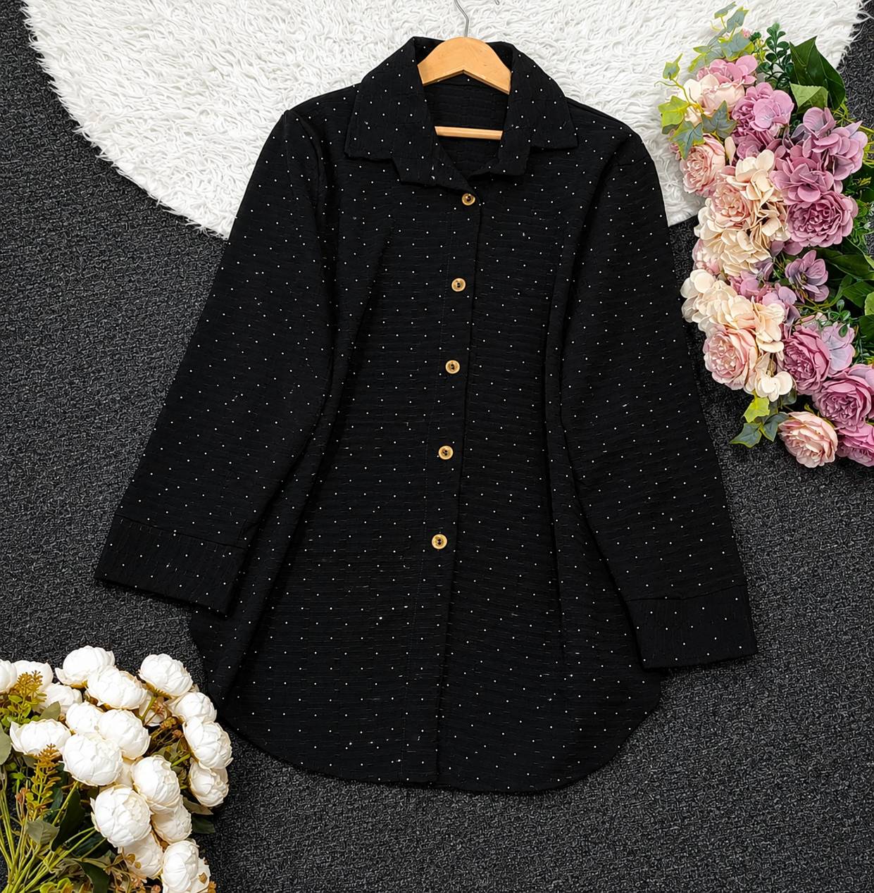 شومیز مانتویی نگینی رها ۲۵۲ زیبا وشیک تنخور عالی 🎀🎀کد۱۵۷۰۷ لیدی