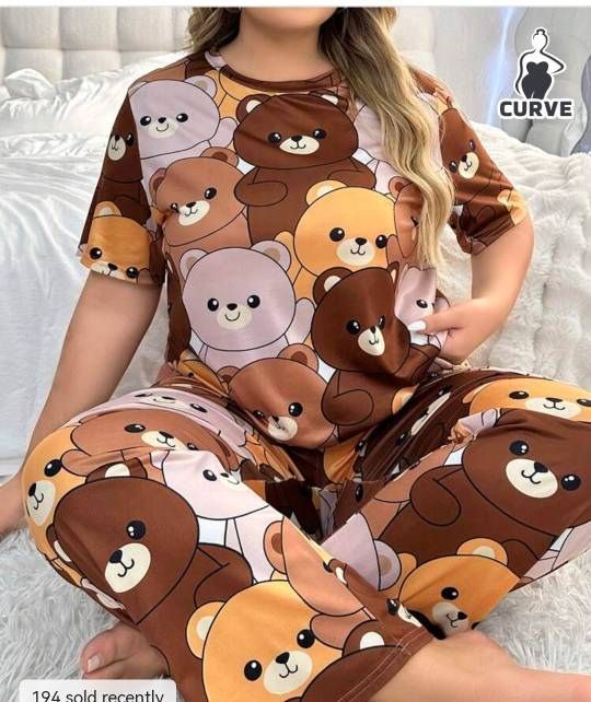 ست بلوز و شلوار راحتی نخ پنبه 🛍🌈💞۲۵۶۱ سایز بزرگ بزمی