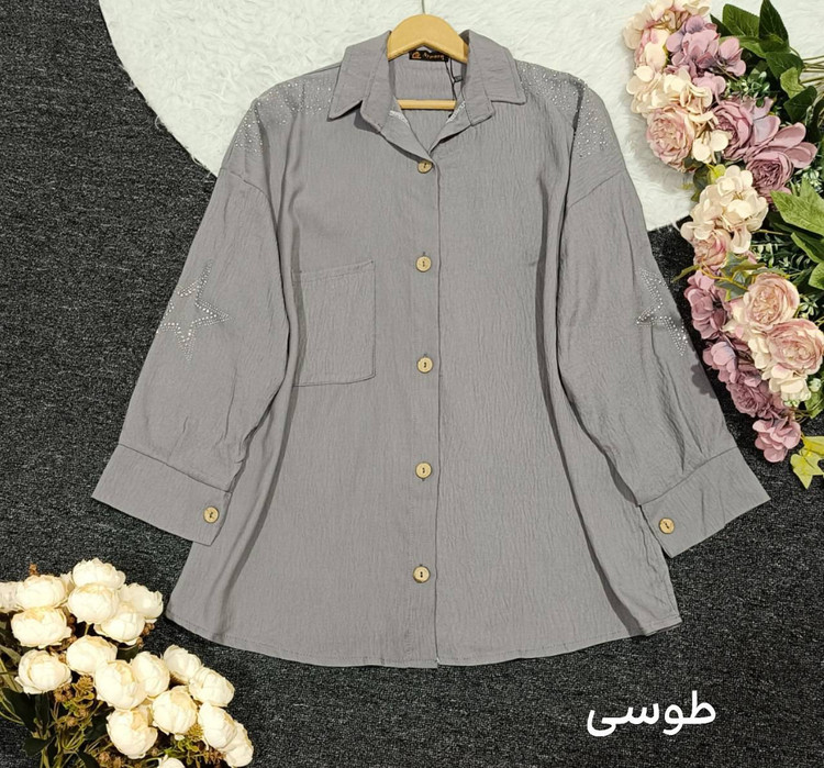 شومیز مانتویی ستاره 610 در رنگبندی🥰✨♥️کد 21134 باران