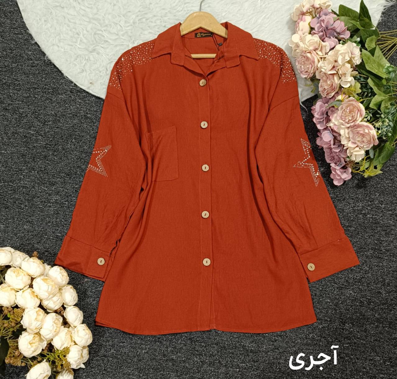 شومیز مانتویی ستاره 610 در رنگبندی🥰✨♥️کد 21134 باران
